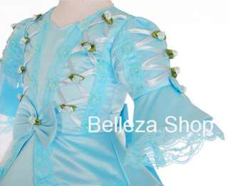 Girls Blue Vintage Victorian Pageant Dress SZ 5 6 VD2BL  