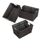 Whitmor 6500 1959 Set of 3 Rattique Baskets, Espresso