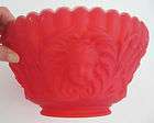 ANTIQUE RED SATIN PUFFY GLASS LAMP LIGHT SHADE SET (3) GURADIAN ANGELS 