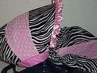 Zebra Pink Minky Infant Baby Graco Car Seat Cover  