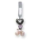 JewelryWeb Pink Cult Pearl CZ Marcasite Dangle TummyToy Belly Ring