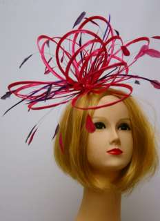 New Large White feather Fascinator Hat races wedding  