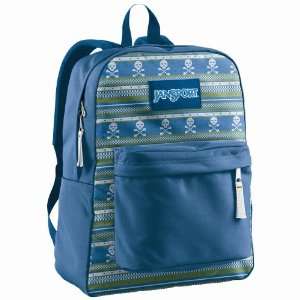  JanSport SuperBreak Backpack   Calypso Blue Knit Skulls 