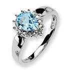 Jewelry Adviser rings Sterling Silver & 14K Sky Blue Topaz & Diamond 