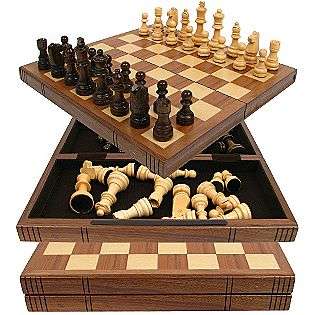  Board Walnut Book Style w/ Staunton Chessmen  Kasparov Toys & Games 