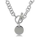 GEMaffair STERLING SILVER NECKLACE TOGGLE CLASP ROUND TAG CHARM
