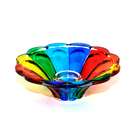   of World Accents Murano Italian Glass Candle Holder w/ Rainbow Design