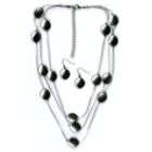 Jaclyn Smith DISC ILLUSION SILVER NECKLACE/EARRING SET