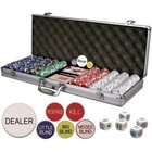   Set with Card Suited Poker Chips, 6 Dealer Buttons, Cards, & Dice