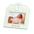 Demdaco Baptism Photo Frame Bless This Child Blue Boy with Cross By 