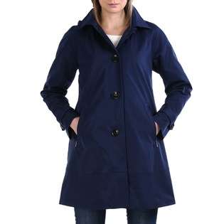 BGSD Womens Suzy A Line Hooded Coat in Navy 
