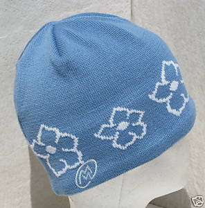 CLOUDVEIL LADY BLUE FLOWER SKI SNOWBOARD BEANIE HAT  