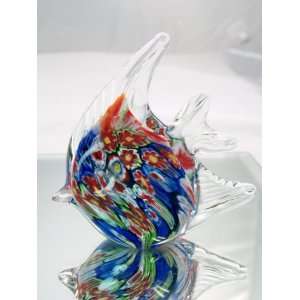  Murano Handcraft Rainbow Fish Glass Sculpture Art Glass 