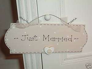WEDDING GIFT PRESENT * JUST MARRIED * Wooden Door Sign  