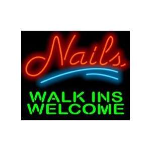  Nails with Walk Ins Welcome Neon Sign