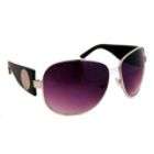 Xoxo Womens Aviator Sunglasses Wide Stems Black