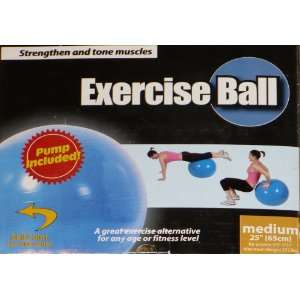  Exercise Ball Medium 25/65cm   Blue, with Pump Included 