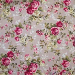  44 Wide Fabric, Vintage Roses in Mauve, Fabric By the 