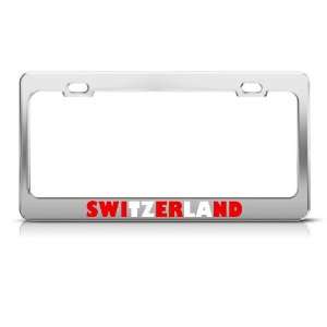  Switzerland Flag Country license plate frame Stainless 