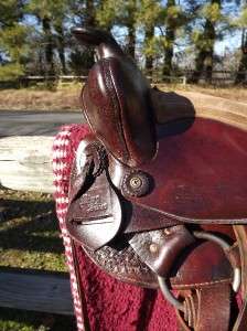   Seat Used Leather Basketweaved Spot King Series Tooled Western Saddle