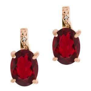   Ruby Red Mystic Topaz and Topaz Gold Plated Silver Earrings Jewelry