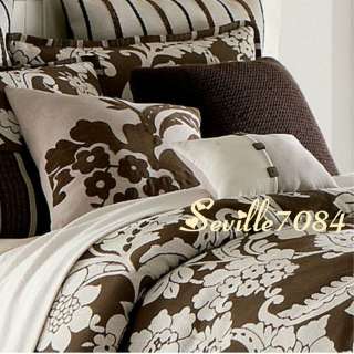 7pc FULL Brown Tan floral LINDEN STREET Comforter Set+Drapes,Valance 