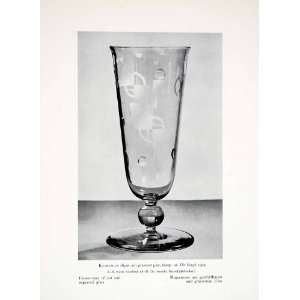  1931 Print Sweden Flower Vase Cut Engraved Glass 