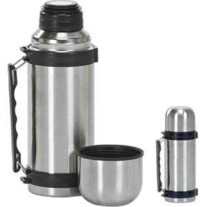 Vacuum Stainless Steel Coffee Soup Bottle Thermos with Handles 1 Liter 