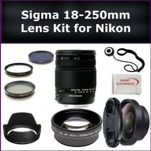 Sigma 18 250mm f/3.5 6.3 DC OS HSM Autofocus Zoom Lens Kit For Nikon 