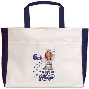 Beach Tote Navy God Is With Me Always Angel Everything 