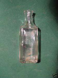 Antique Beveled Corner Clear Glass Medicine Bottle  