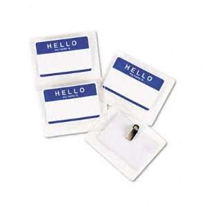  C Line Clip Style Name Badge Holders, 4 x 3 Inches, Clear 