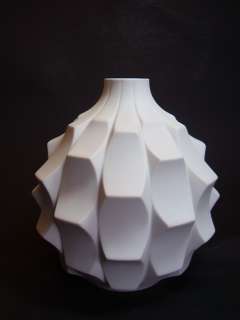 Hutschenreuther 60s matt white artichoke vase, Fuchs  