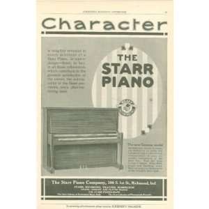   Advertisement Starr Piano Company Richmond Indiana 