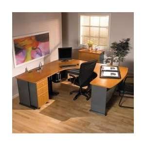  Modular Office Furniture Set 5   Series A Natural Cherry 