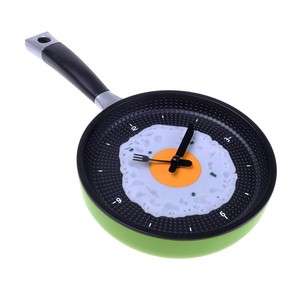 Innovation Creative Omelette Pan Kitchen Fried Egg Wall Clock Great 