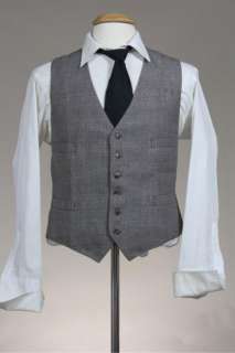 Vintage Mod Brown W Pane Wool 3 Piece Suit 44 R  