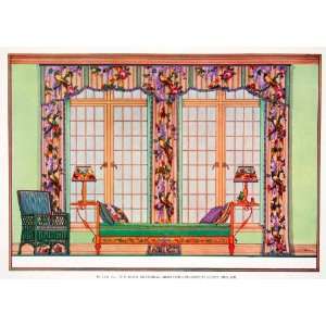 1929 Color Print Sun Room Layout Furniture Interior Decorative Edward 