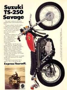 1969 Suzuki TS 250 Savage Motorcycle Original Ad  