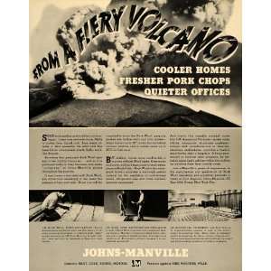  1936 Ad Johns Manville Insulation Acoustical Volcano 