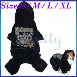 Pet Dog Puppy Hooded Hoodie Jumpsuit Coat Sports Winter Shinny Autume 