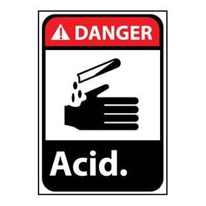 Danger Sign 14x10 Vinyl   Acid  Industrial & Scientific