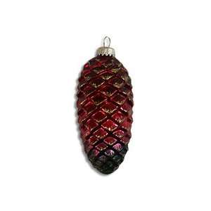  Large Red Ombre Blown Glass Pine Cone ~ Germany