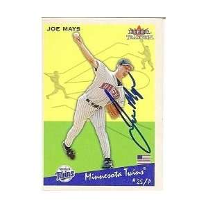  Joe Mays Minnesota Twins 2002 Fleer Tradition Signed Card 