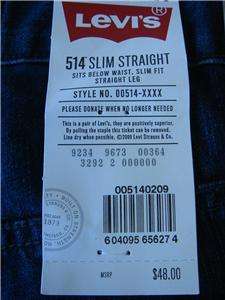 Levis 514 MEN Slim STRAIGHT Leg ALL Size 00514 0209  