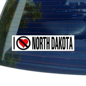  I Hate Anti NORTH DAKOTA   Window Bumper Sticker 