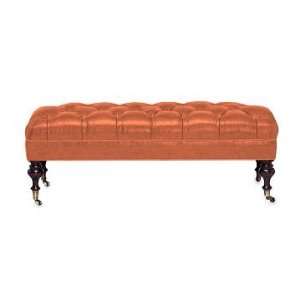 Williams Sonoma Home Fairfax Bench, Turned Leg with Tufted Top, Glazed 