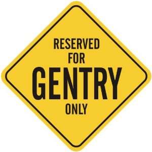     RESERVED FOR GENTRY ONLY  CROSSING SIGN