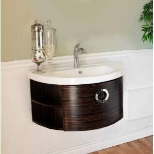 Bellaterra 34 In. Bathroom Single Sink Wood Vanity Ceramic 