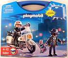 Playmobil Police Motorcycle Robber Box Carry Case 5891